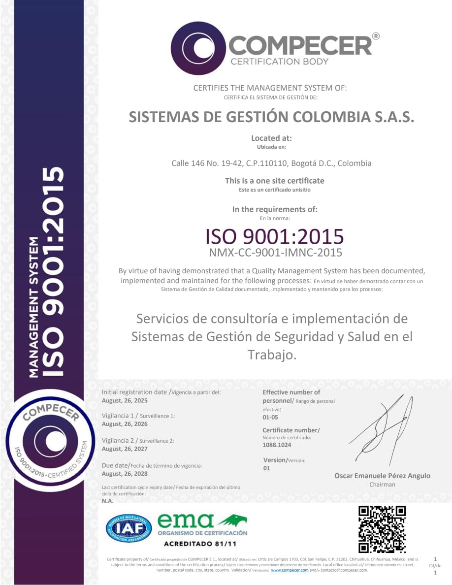 Sello Certificado ISO 9001:2015